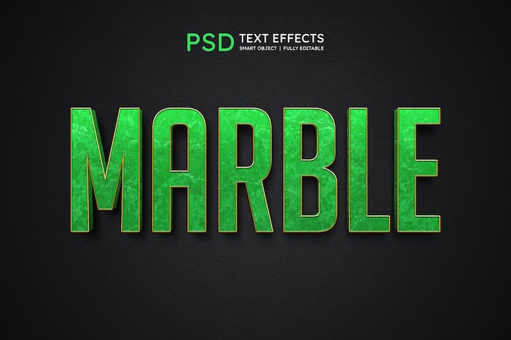 PSD grátis efeito de estilo de texto em mármore