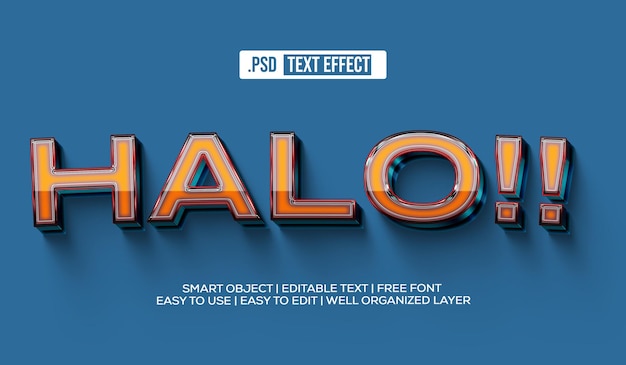 PSD grátis efeito de estilo de texto halo