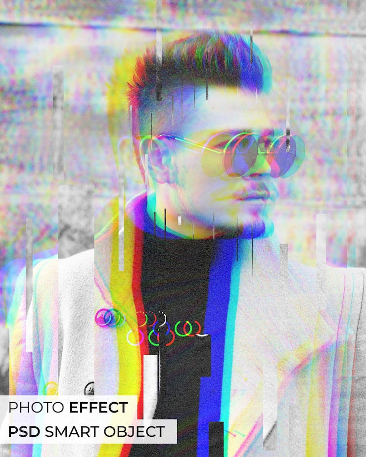 PSD grátis efeito de foto de canal dividido rgb
