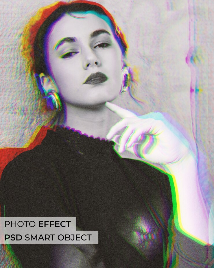 PSD grátis efeito de foto de canal dividido rgb