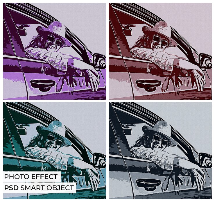 PSD grátis efeito de foto pop art