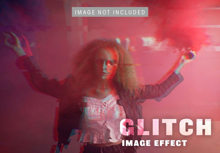 PSD grátis efeito de imagem glitch