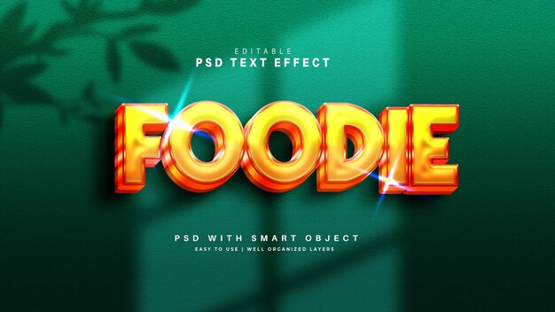 Efeito de texto 3D Foodie