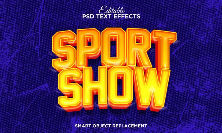 PSD grátis efeito de texto 3d moderno para um título ou um programa esportivo
