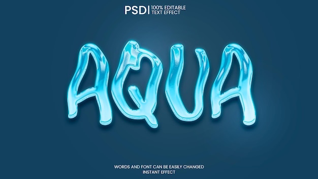 PSD grátis efeito de texto aqua