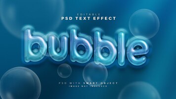 Efeito de texto brilhante 3d bolha