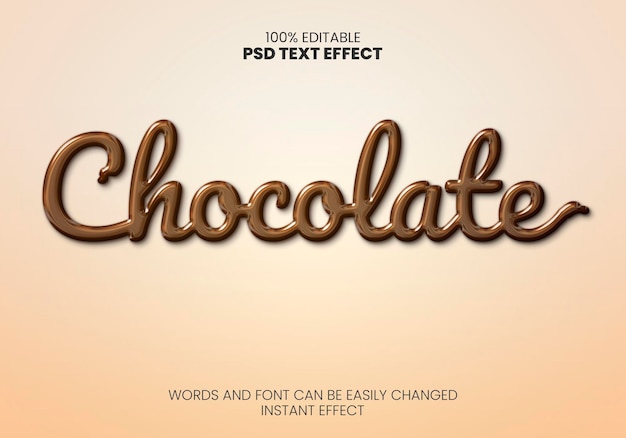 PSD grátis efeito de texto chocolate
