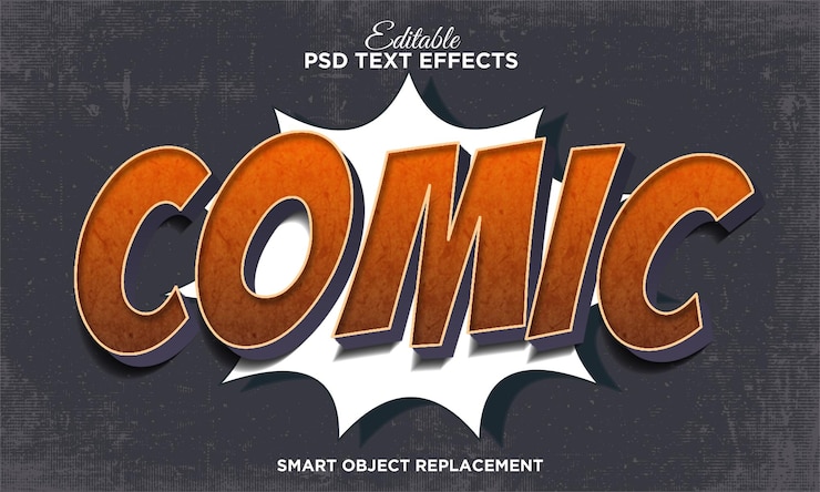 PSD grátis efeito de texto cômico retro
