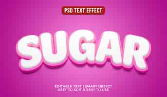 PSD grátis efeito de texto de açúcar editável