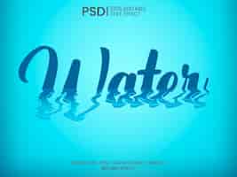PSD grátis efeito de texto de água