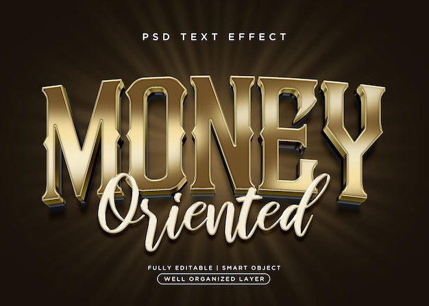 Efeito de texto de dinheiro estilo 3d