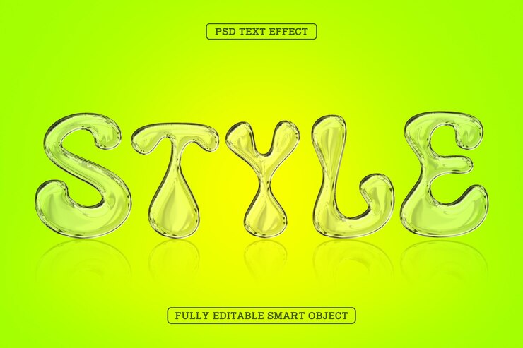 PSD grátis efeito de texto de estilo de vidro