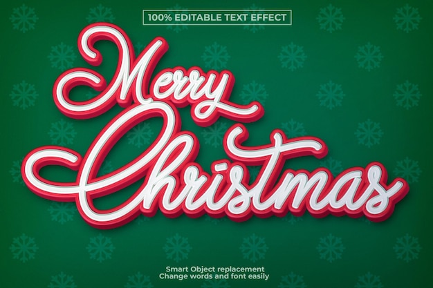 Efeito de texto de natal feliz editável