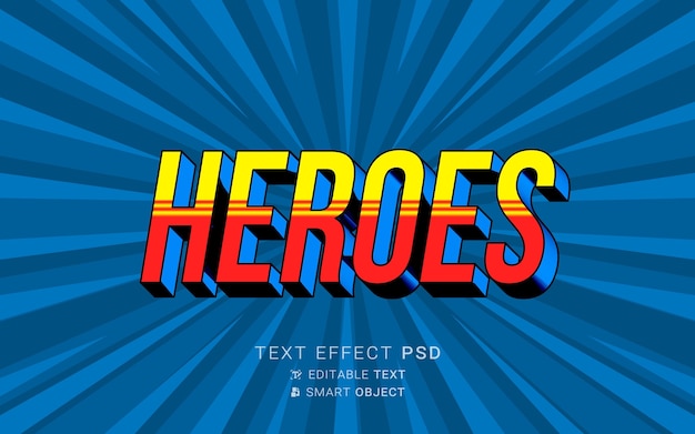 Efeito de texto de super-herói criativo