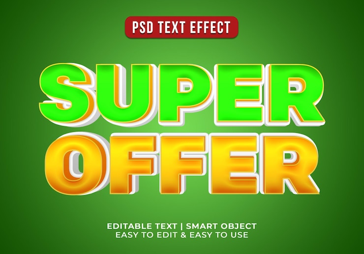 PSD grátis efeito de texto de super oferta editável