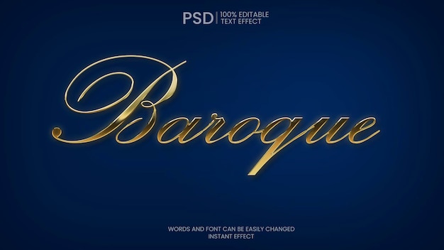 PSD grátis efeito de texto dourado em fundo azul