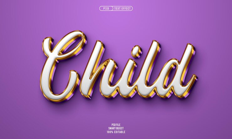 PSD grátis efeito de texto editável 3d infantil