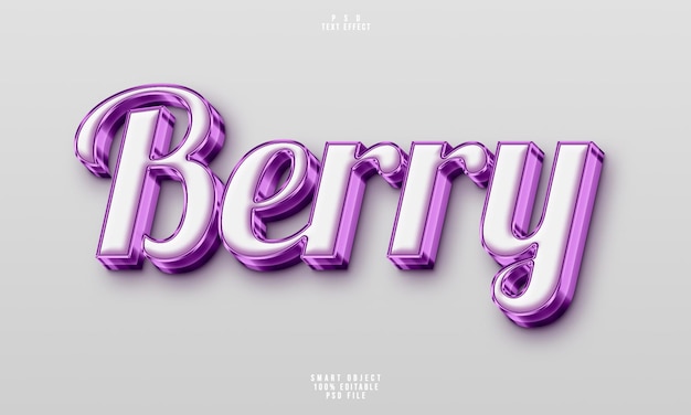 PSD grátis efeito de texto editável berry 3d