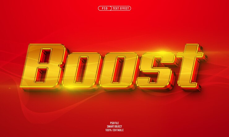 PSD grátis efeito de texto editável boost 3d