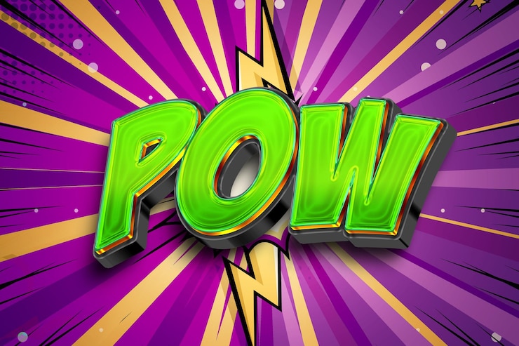 PSD grátis efeito de texto editável de estilo pow comic