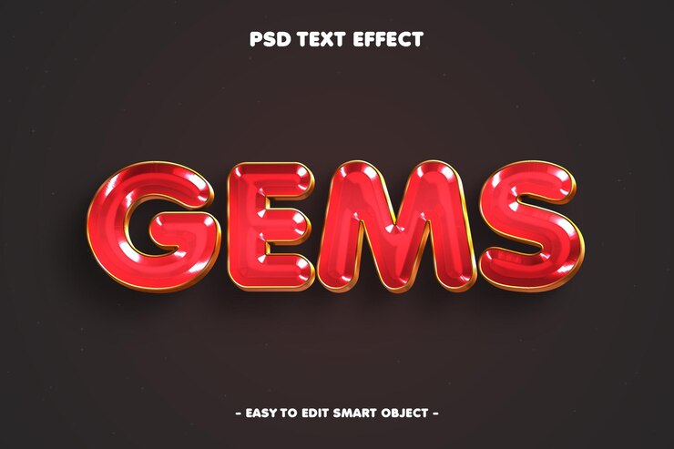 PSD grátis efeito de texto editável de joias