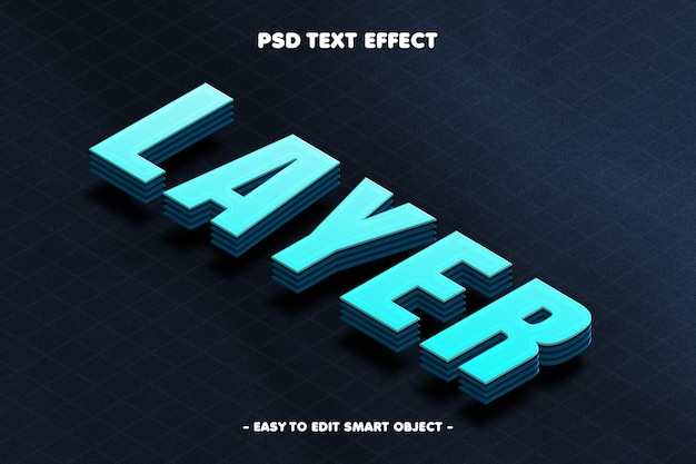 PSD grátis efeito de texto editável em 3d de camada isométrica