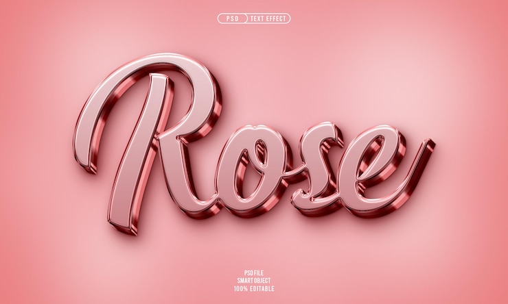 PSD grátis efeito de texto editável em 3d rosa