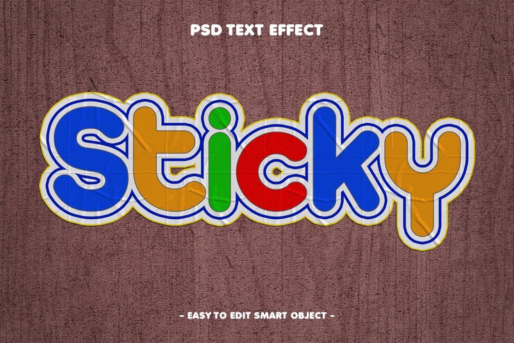 PSD grátis efeito de texto editável em adesivo