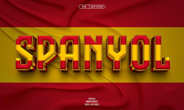 PSD grátis efeito de texto editável spanyol 3d