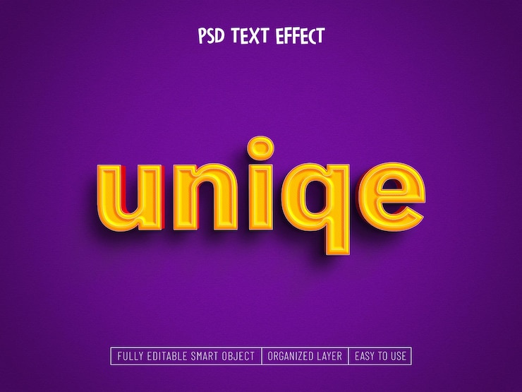 PSD grátis efeito de texto editável uniqe