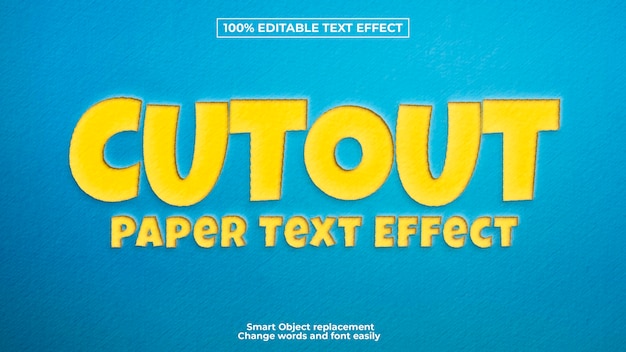 PSD grátis efeito de texto em papel amarelo