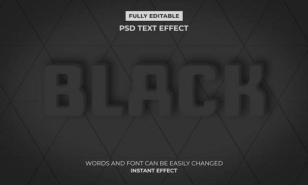PSD grátis efeito de texto em preto