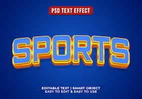 PSD grátis efeito de texto esportivo de estilo 3d editável