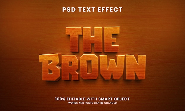 Efeito de texto marrom 3d estilo filmes