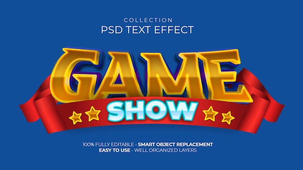 Efeito de texto personalizado do game show