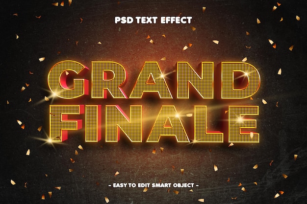 PSD grátis efeito de texto psd do grand finale