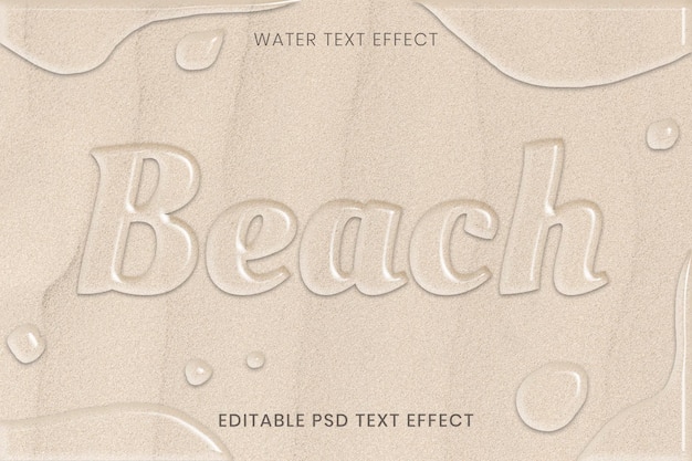 PSD grátis efeito de texto psd editável em água
