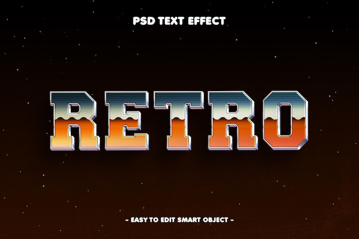 PSD grátis efeito de texto retrô vintage estilo anos 80
