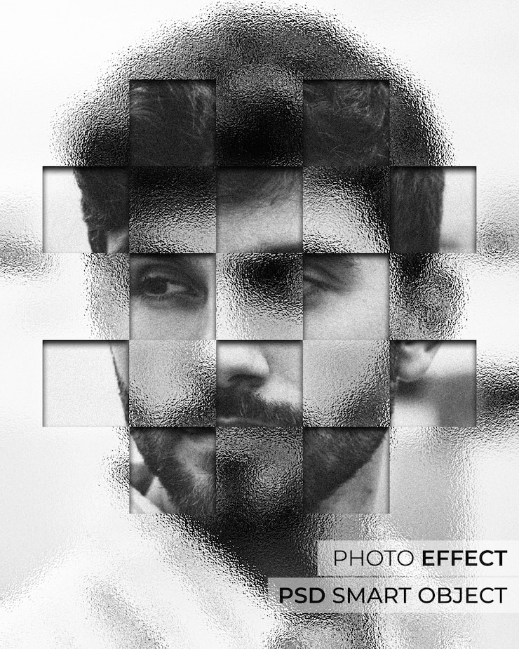 PSD grátis efeito fotográfico de vidro esmaltado