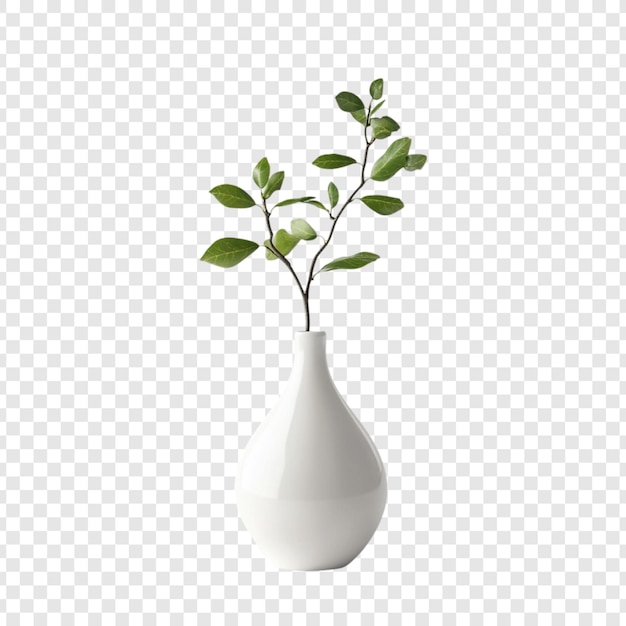 Elegança simples Um galho de verde num vaso branco