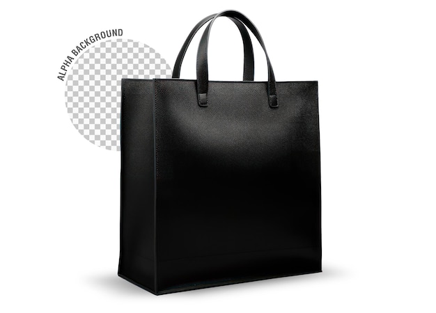 PSD grátis elegante bolsa de couro preto isolada em fundo transparente