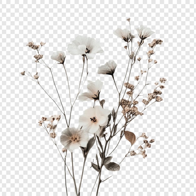 Elegante buquê de flores secas Uma natureza morta de creme delicado e flores bege