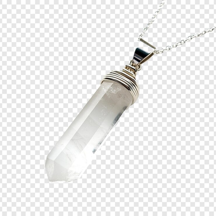 PSD grátis elegante colar de cristal de quartzo transparente