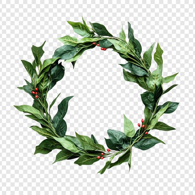Elegante coroa verde com bagas vermelhas Um círculo perfeito de beleza da natureza