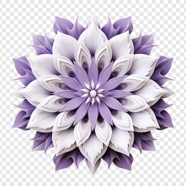 PSD grátis elemento de design fractal de mandala com padrão de flores isolado em fundo transparente