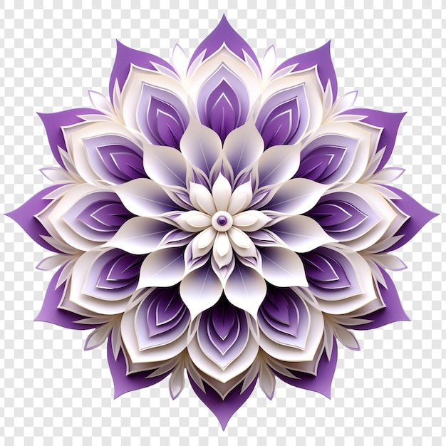 PSD grátis elemento de design fractal de mandala com padrão de flores isolado em fundo transparente