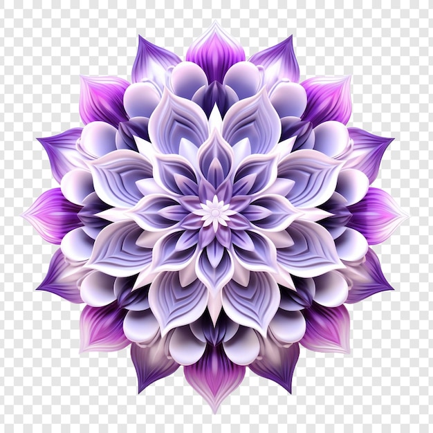 PSD grátis elemento de design fractal de mandala com padrão de flores isolado em fundo transparente