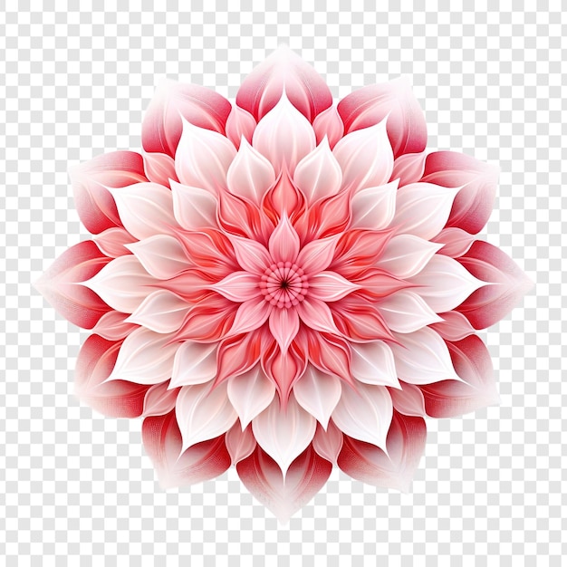 PSD grátis elemento de design fractal de mandala com padrão de flores isolado em fundo transparente