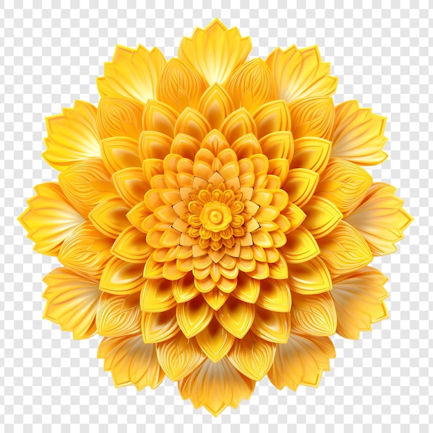 PSD grátis elemento de design fractal de mandala com padrão de flores isolado em fundo transparente