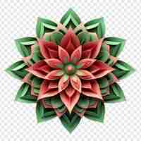 PSD grátis elemento de design fractal de mandala com padrão de flores isolado em fundo transparente